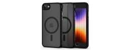 For iPhone SE 3 (2022) SE/8/7 MagSafe Compatible Matching Clear Transparent Circle Design Case Cover - Black