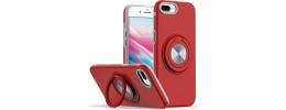 For iPhone SE 3 (2022) SE/8/7 Metal Diamond CD Pattern Design Matte Finished Hybrid with Rotational Ring [Car Mount Friendly] Case - 8