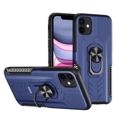 For iPhone SE 3 (2022) SE/8/7 Optimum Magnetic RingStand Case Cover - Blue