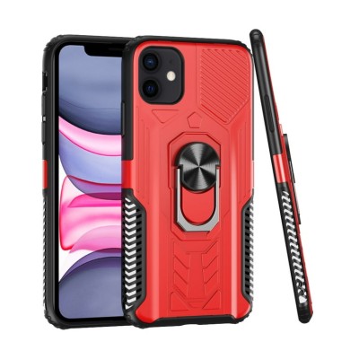 For iPhone SE 3 (2022) SE/8/7 Optimum Magnetic RingStand Case Cover - Red