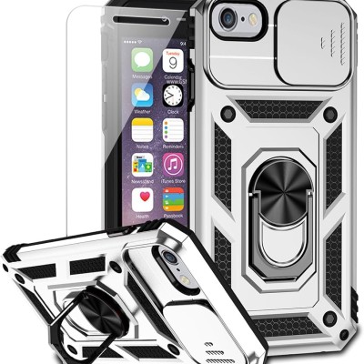 For iPhone SE 3 (2022) SE/8/7 Optimum Magnetic RingStand Case Cover - Silver