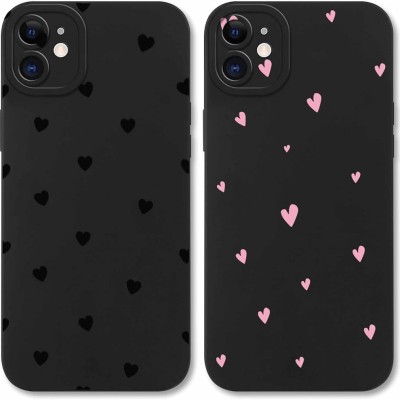For iPhone SE 3 (2022) SE/8/7 Passion Square Hearts Smiling Diamond Ring Stand Case Cover - Black