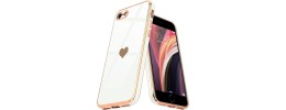 For iPhone SE 3 (2022) SE/8/7 Passion Square Hearts Smiling Diamond Ring Stand Case Cover - Purple