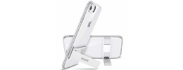 For iPhone SE 3 (2022) SE/8/7 Passion Square Hearts Smiling Diamond Ring Stand Case Cover - White