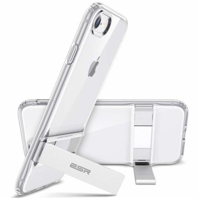 For iPhone SE 3 (2022) SE/8/7 Passion Square Hearts Smiling Diamond Ring Stand Case Cover - White
