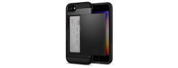 For iPhone SE 3 (2022) SE/8/7 Retro Wallet Card Holder Case Cover - Black