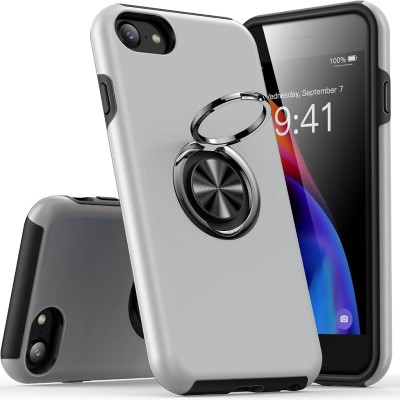 For iPhone SE 3 (2022) SE/8/7 Ring Magnetic Kickstand Hybrid Case Cover - Grey