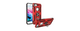 For iPhone SE 3 (2022) SE/8/7 Ring Magnetic Kickstand Hybrid Case Cover - Red