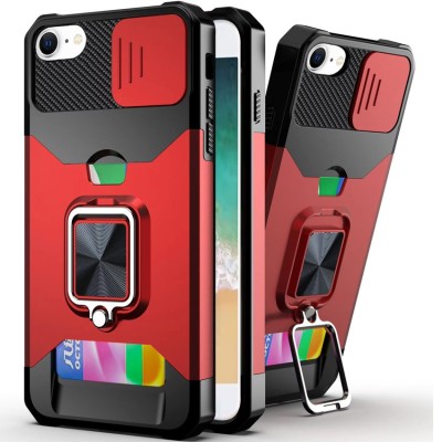For iPhone SE 3 (2022) SE/8/7 Robotic Hybrid with Magnetic Ring Stand Case Cover - Rose Gold