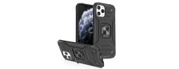 For iPhone SE 3 (2022) SE/8/7 Robust Magnetic Kickstand Hybrid Case Cover - Black