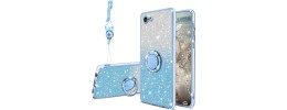 For iPhone SE 3 (2022) SE/8/7 SPLENDID Glitter BOW Design TPU Case Cover - Blue