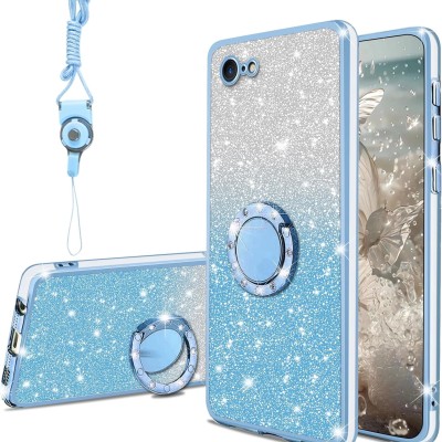 For iPhone SE 3 (2022) SE/8/7 SPLENDID Glitter BOW Design TPU Case Cover - Blue