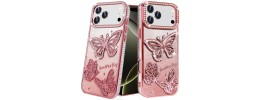For iPhone SE 3 (2022) SE/8/7 SPLENDID Glitter Butterfly Design TPU Case Cover - Red