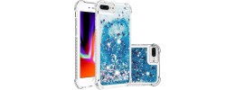For iPhone SE 3 (2022) SE/8/7 SPLENDID Glitter Good Luck Floral Design TPU Case Cover - Blue
