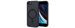 For iPhone SE 3 (2022) SE/8/7 SQUARE Hearts Passion [Magnetic Circle] Design Ornaments Chrome Hybrid - Black