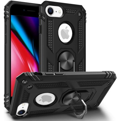 For iPhone SE 3 (2022) SE/8/7 Sketch Design Hybrid Magnetic Ring Sand Case Cover - E