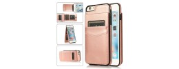 For iPhone SE 3 (2022) SE/8/7 Wallet ID Card Holder Case Cover - Rose Gold