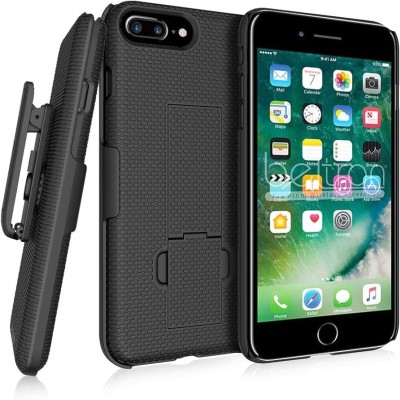 For iPhone SE 3 (2022) SE/8/7 Weave Premium 3in1 Combo Holster Kickstand Case Cover - Black