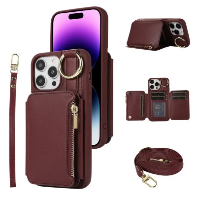 For iPhone SE 3 (2022) SE/8/7 Well Protective Magentic Ring Stand Camera Protective Cover Case - Burgundy