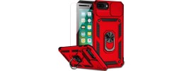 For iPhone SE 3 (2022) SE/8/7 Well Protective Magentic Ring Stand Camera Protective Cover Case - Red