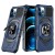 For iPhone SE 3 (2022) SE/8/7 CHIEF Oil Painted Magnetic Ring Stand Hybrid Case Cover - Dark Blue