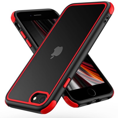 For iPhone SE2/8/7 Business Multiple Card Holder (Upto 5 Cards) Shockproof Hybrid Case Cover - Black