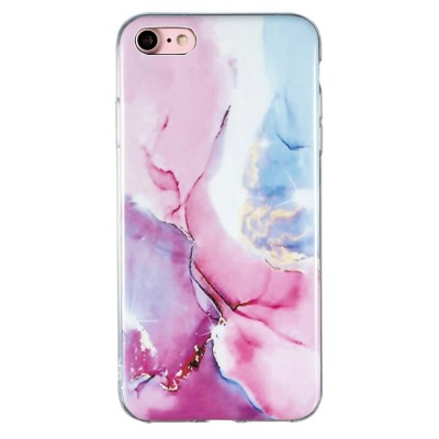 For iPhone SE2 Trendy Fashion Design Hybrid Case Cover - Marble