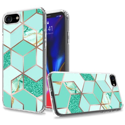 For iPhone SE2 Trendy Fashion Design Hybrid Case Cover - Rich