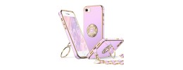 For iPhone SE2 Two Tone Gradient Big Diamond All Around TPU Case Cover - Pink