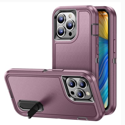 For iPhone SE 3 (2022) SE/8/7 PEAK 3in1 Toughest Hybrid with Stand Cover Case - Burgundy/Black