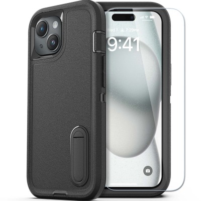 For iPhone SE3/SE2/i8/i7 DOT Thick Beautiful Hybrid Case Cover - Black/Gray