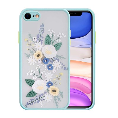 For iPhone SE3/SE2/i8/i7 Exotic ShockProof Design Hybrid Case Cover - Exotic Floral