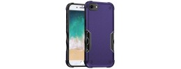 For iPhone SE4 Exquisite Tough Shockproof Hybrid Case Cover - Dark Purple