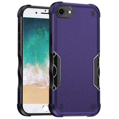 For iPhone SE4 Exquisite Tough Shockproof Hybrid Case Cover - Dark Purple