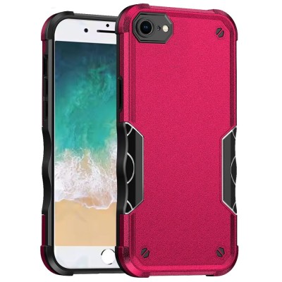 For iPhone SE4 Exquisite Tough Shockproof Hybrid Case Cover - Hot Pink