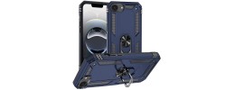 For iPhone SE4 Magnetic Ring Stand Classic Design FULL Camera Protection Hybrid Case - Blue