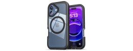 For iPhone SE4 Noble lined shockproof dual layer hybrid with Holster - Black/Black