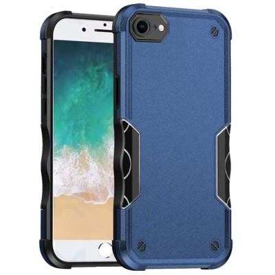 For iPhone SE4 Noble lined shockproof dual layer hybrid with Holster - Blue/Black