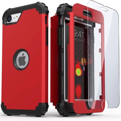 For iPhone SE4 Noble lined shockproof dual layer hybrid with Holster - Red/Black