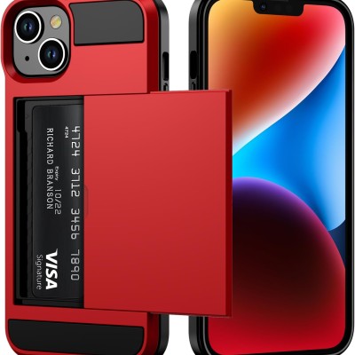 For iPhone SE4 Wallet ID Card Holder - Red