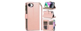 For iPhone SE4 Wallet ID Card Holder - Rose Gold