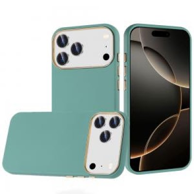 For iPhone 17 Pro Max Classy Slick Chromed Around Hybrid Case  Cover - Teal