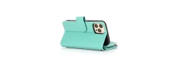 For iPhone SE 3 (2022) SE/8/7 Luxury Wallet Card ID Zipper Money Holder Case Cover - Teal