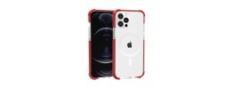 For iPhone XR Acrylic [Magnetic Circle] Tough 2.5mm Transparent ShockProof Hybrid - Red