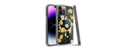 For iPhone XR Design Quotation [Magnetic Circle] Transparent Shockproof Hybrid - Floral C