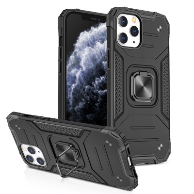 For iPhone XR Rank [Magnetic Circle] Tough Strong Modern Fused Hybrid - Black