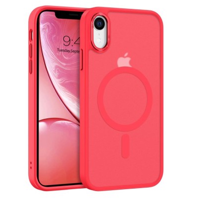 For iPhone XR Rank [Magnetic Circle] Tough Strong Modern Fused Hybrid - Red