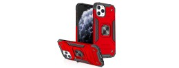 For Apple iPhone XR Robust Magnetic Kickstand Hybrid Case Cover - Red