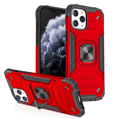 For Apple iPhone XR Robust Magnetic Kickstand Hybrid Case Cover - Red