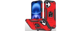 For iphone X/XS CHIEF Oil Painted Magnetic Ring Stand Hybrid Case Cover - Red